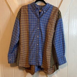 BDG Spliced Patchwork Dad Oversized Shirt
